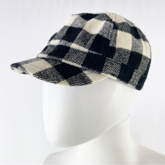 Disney Accessories - Disney Parks Black & Cream Plaid Flannel Baseball Cap Rhinestone Mickey Mouse